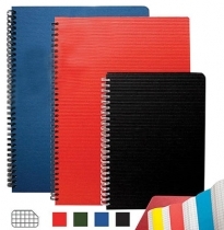 KLADE AR SPIRĀLI SMILTAINIS A5 / 96 lapas / RŪTIŅU/ CIETOS VĀKOS