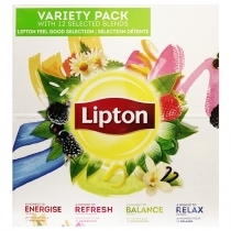 TĒJU KOMPLEKTS LIPTON 12 VARIANTI, MAISIŅOS FOLIJA APLOKSNĒS (034581) J